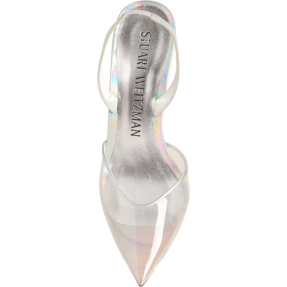 Stuart Weitzman Made in Spain STRT XCRV 100 Slingback Heels - Leather - Picture 2 of 6